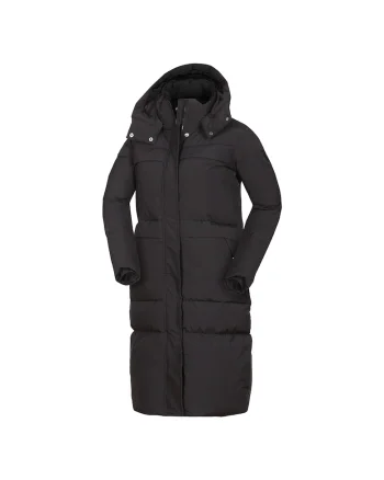 Women's insulated long sports jacket EVELYNN, Negru