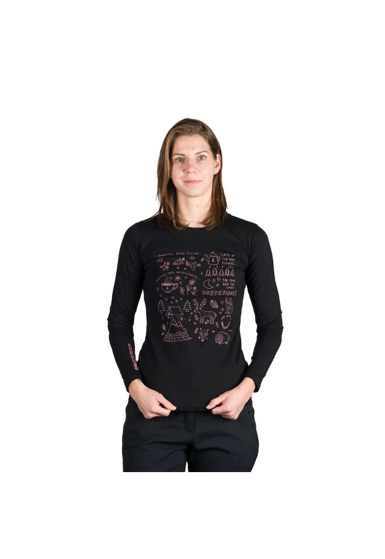 Women's organic cotton t-shirt RIYA, Negru