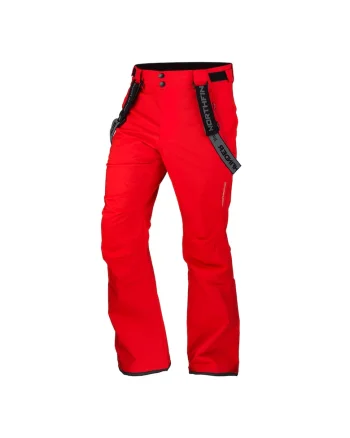 Men's ski pants with braces ISHAAN, Verde inchis