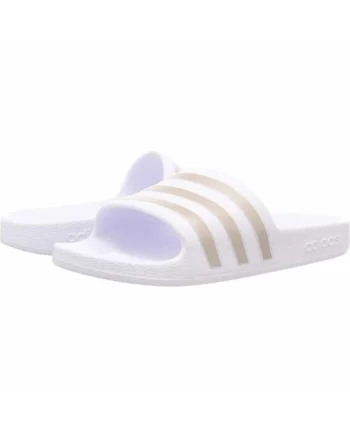Papuci  Adilette Aqua barbati, Alb | Auriu