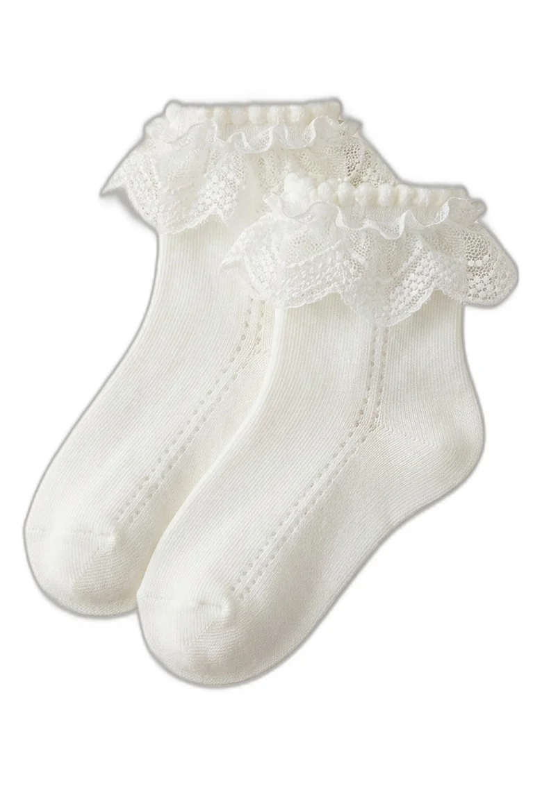 Sosete copii,  Bumbac, Elegant, Alb 12