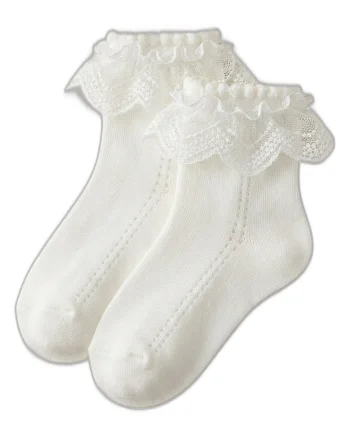 Sosete copii,  Bumbac, Elegant, Alb 812