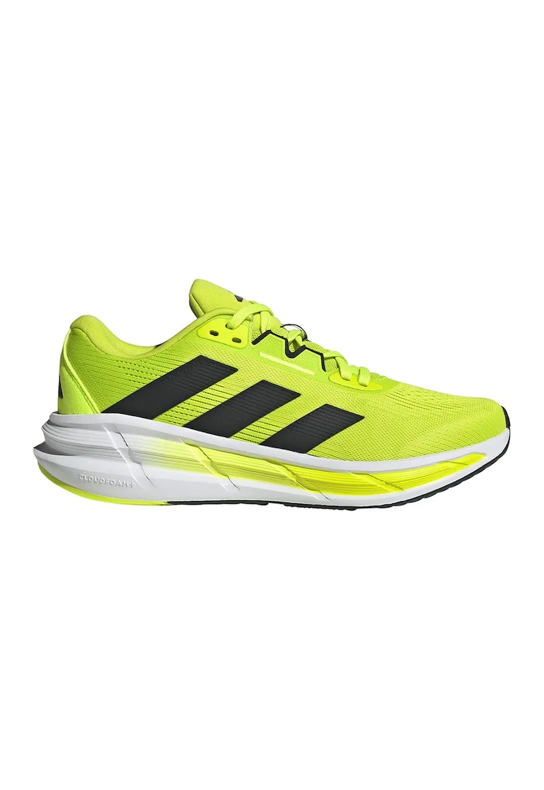 Pantofi Questar 3 cu aspect tricotat pentru alergare, Negru/Verde lime