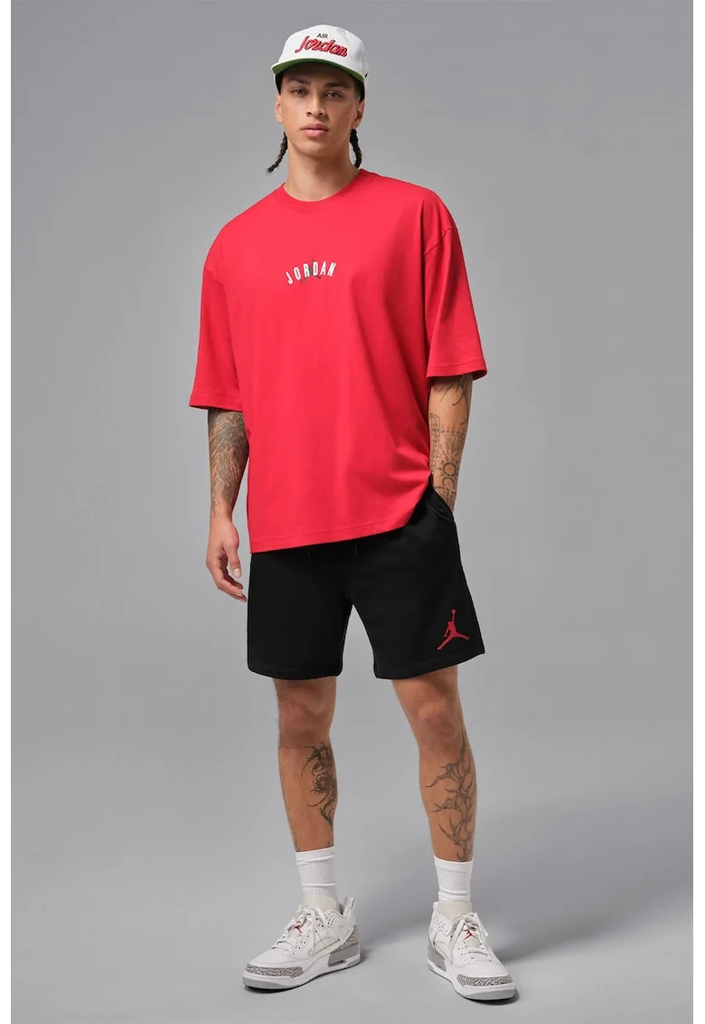 Pantaloni scurti cu snur de ajustare pentru baschet Jumpman, Rosu/Negru