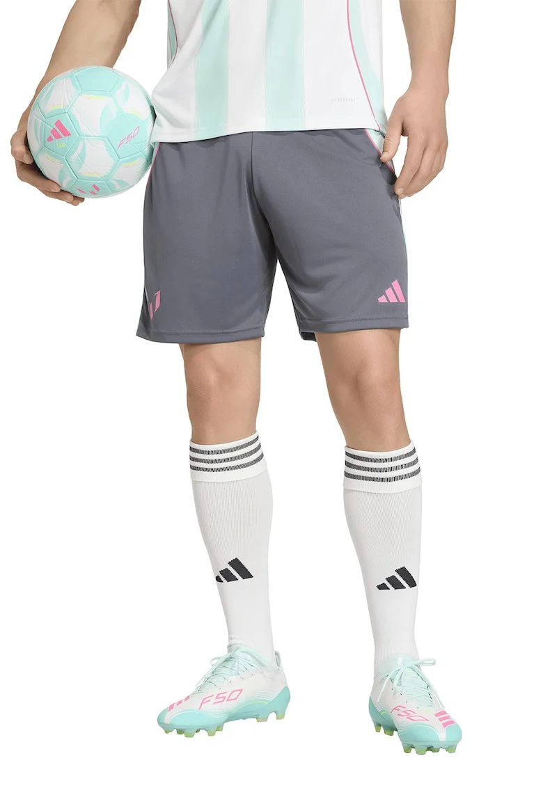 Pantaloni scurti pentru fotbal Messi, Gri/Verde menta