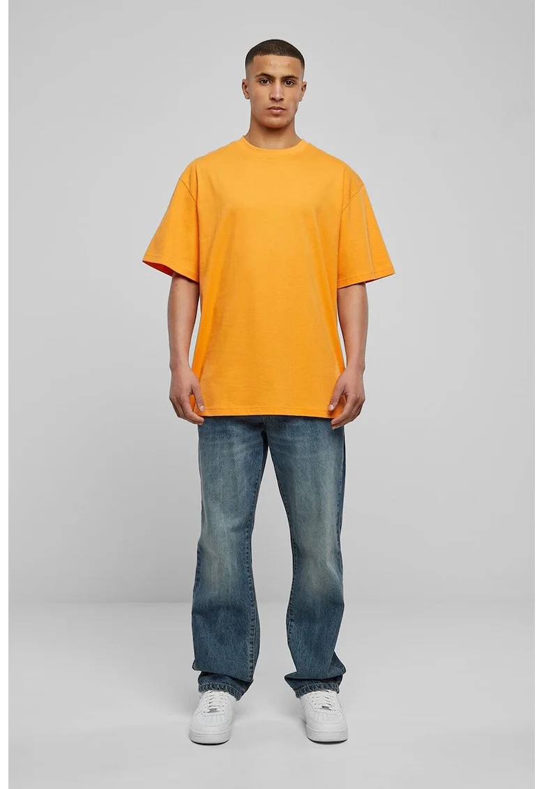 Tricou din bumbac cu decolteu la baza gatului