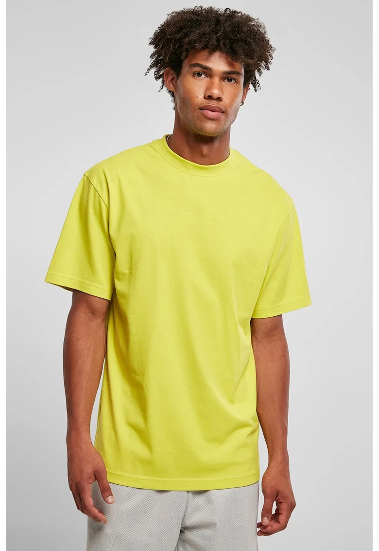 Tricou din bumbac cu decolteu la baza gatului