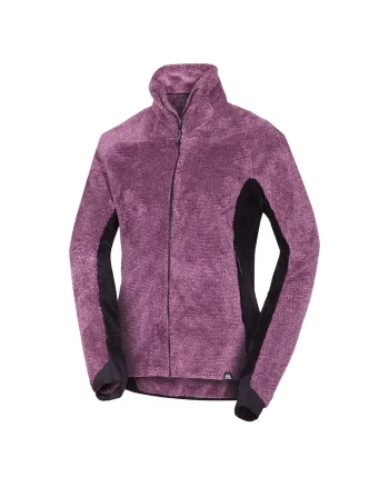 Jacheta din fleece cu fermoar si buzunare cu fermoar, pentru drumetii Melisa, Bordeaux,