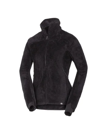 Jacheta din fleece cu fermoar si buzunare cu fermoar, pentru drumetii Melisa, Negru,