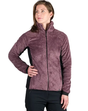 Jacheta din fleece cu fermoar si buzunare cu fermoar, pentru drumetii Melisa, Violet,