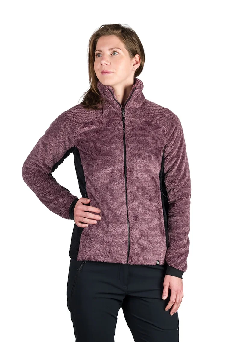 Jacheta din fleece cu fermoar si buzunare cu fermoar, pentru drumetii Melisa, Violet,