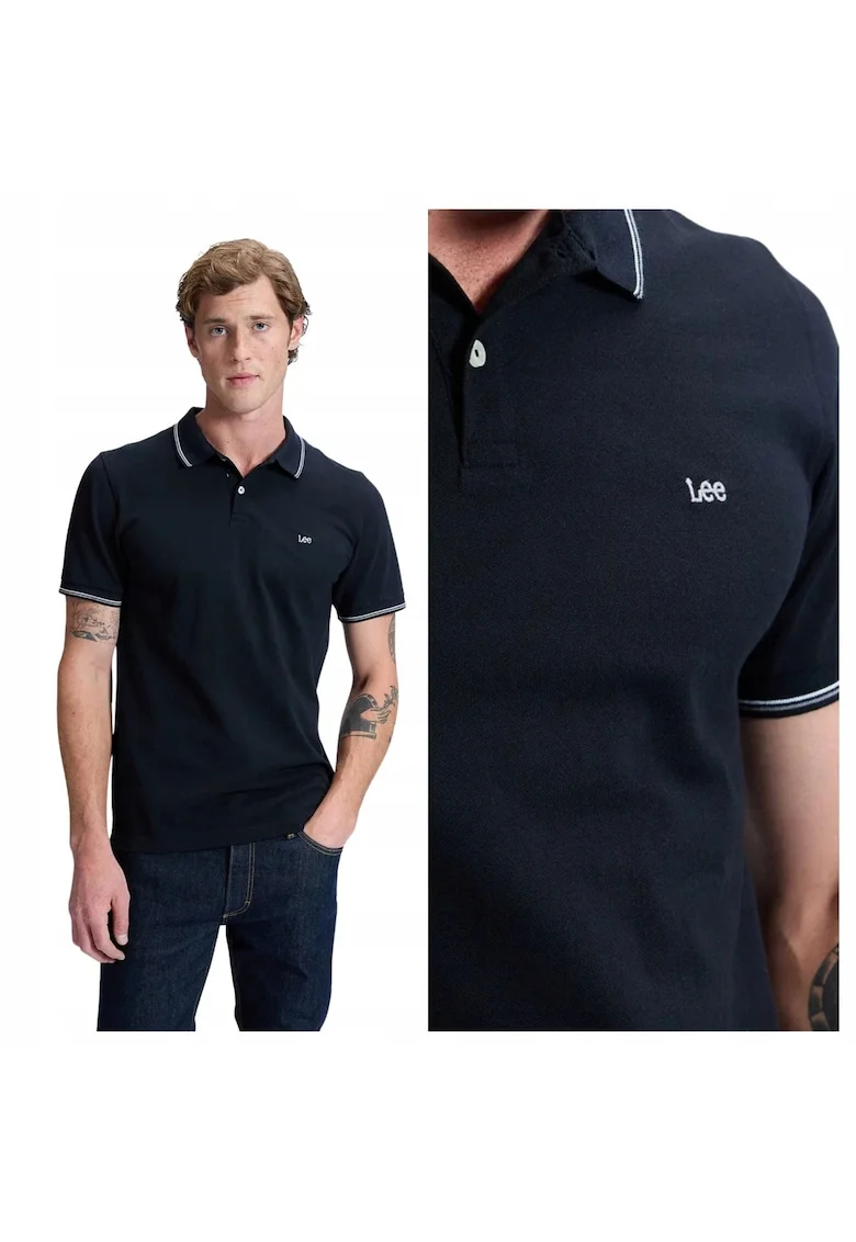 Tricou Polo,  Marimea M, Negru, 112363659, Material 100% Bumbac, Croiala Regular Fit, Inchidere Nasturi, Stil Casual