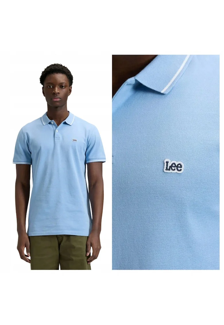 Tricou Polo,  Marimea M, Albastru, 112376471, Material 100% Bumbac, Croiala Regular Fit, Inchidere Nasturi, Stil Casual