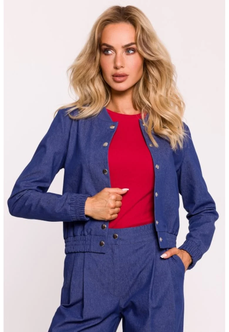 Jacheta scurta tip bomber,, Albastru