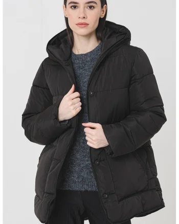 Geaca regular fit cu vatelina, Negru