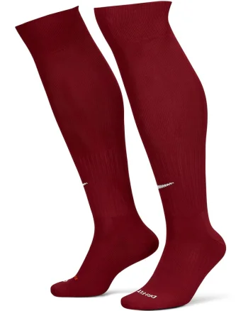 Sosete unisex lungi pana peste genunchi cu amortizare pentru fotbal Classic II, Rosu inchis