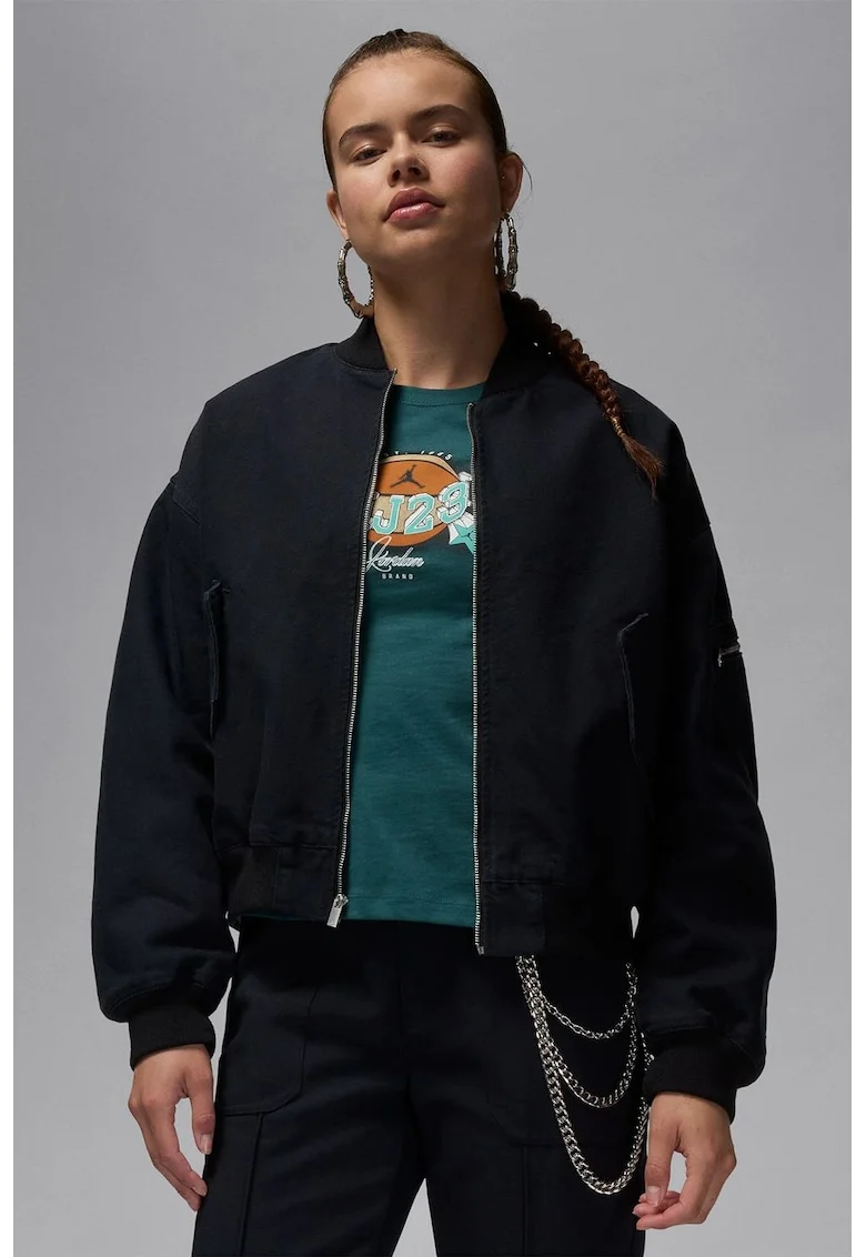 Jacheta bomber din bumbac Jordan Renegade, Negru