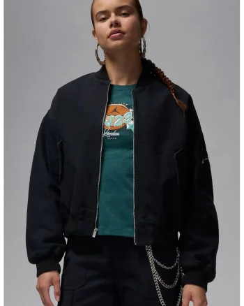 Jacheta bomber din bumbac Jordan Renegade, Negru