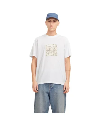 Tricou JACK &JONES Tarmac Camo Front 39880, Alb