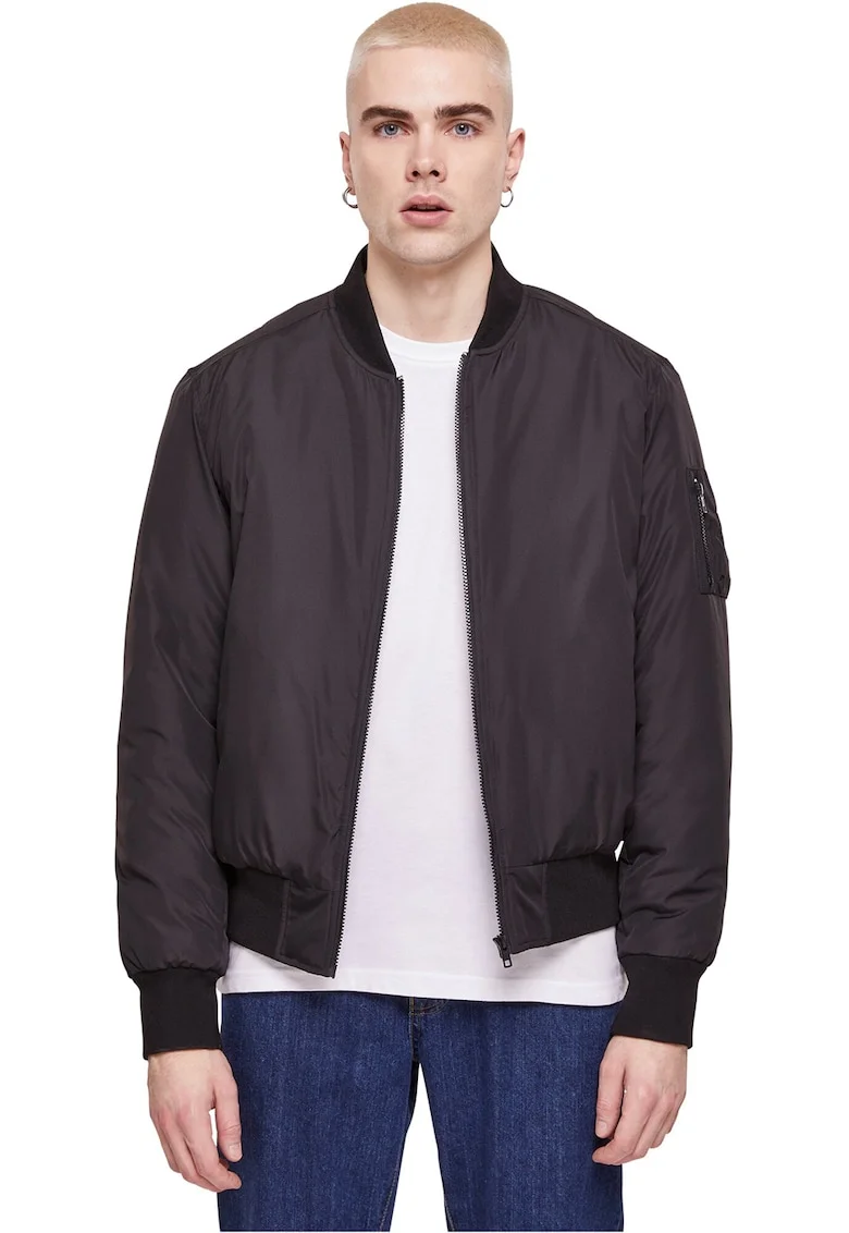 Jacheta bomber cu fermoar, Negru stins