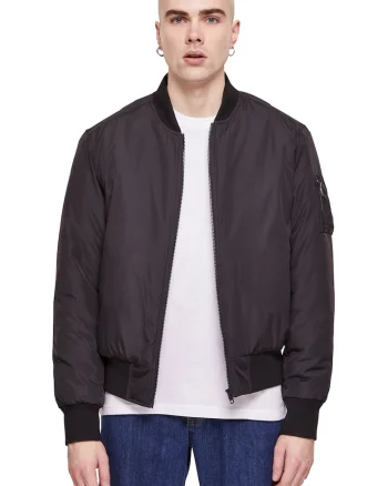 Jacheta bomber cu fermoar, Negru stins
