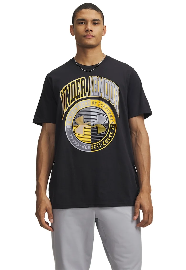 Tricou lejer Varsity Crest, Negru/Galben sofran