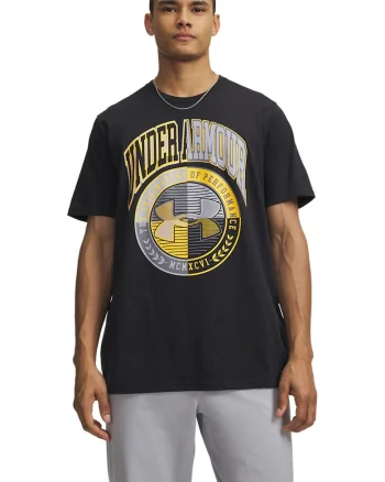 Tricou lejer Varsity Crest, Negru/Galben sofran