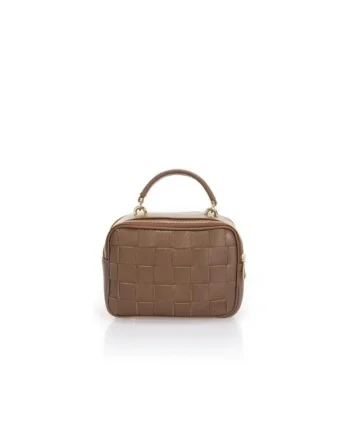 Borseta dama din piele naturala  Alfonsina, Maro inchis, 22 x 16 x 11 cm