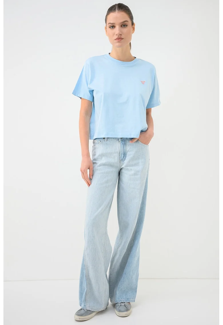 Tricou lejer din bumbac, Albastru pastel