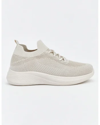 Pantofi sport textili cu sireturi, Grej