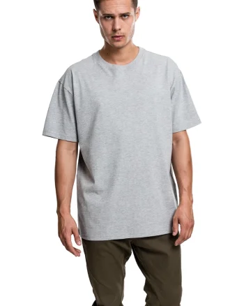 Tricou supradimensionat cu maneci cazute, Gri melange