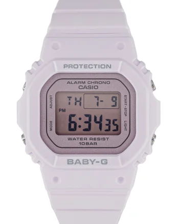 Ceas digital din rasina G-Shock, Argintiu/Liliac