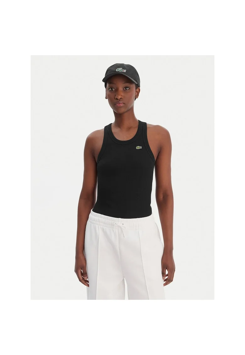 Top sport dama,  slim fit, negru, bumbac