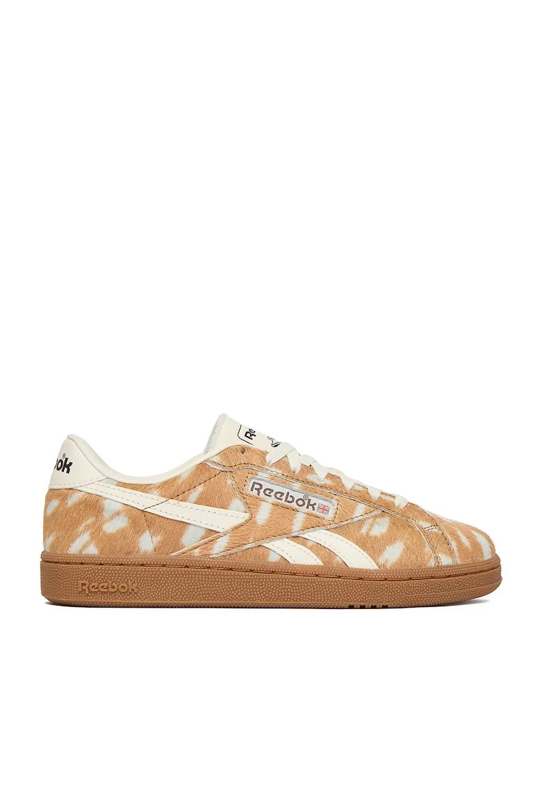 Pantofi sport dama,  piele naturala, animal print, maro/bej