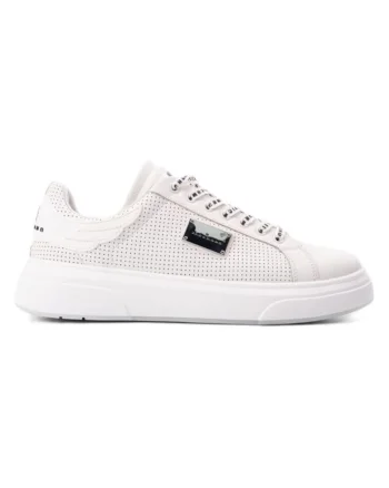 Pantofi sport barbati JR ONE MAN,  Piele naturala, Alb, Alb