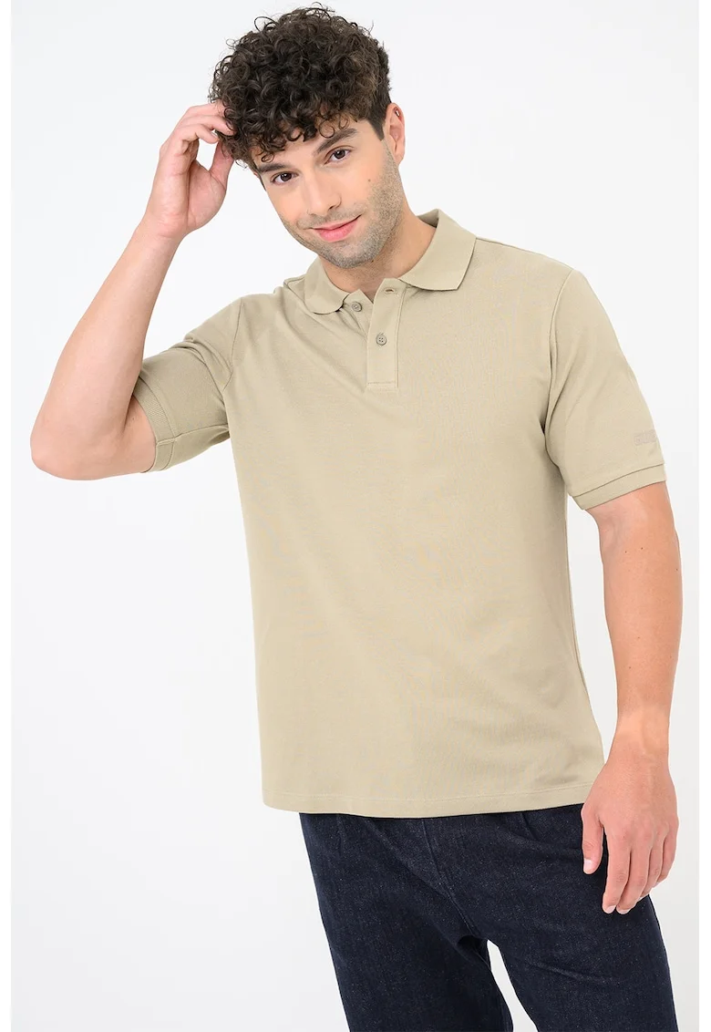 Tricou polo de bumbac, Maro camel