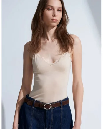 Maiou dama,  Cami, fara maneci, bej natural