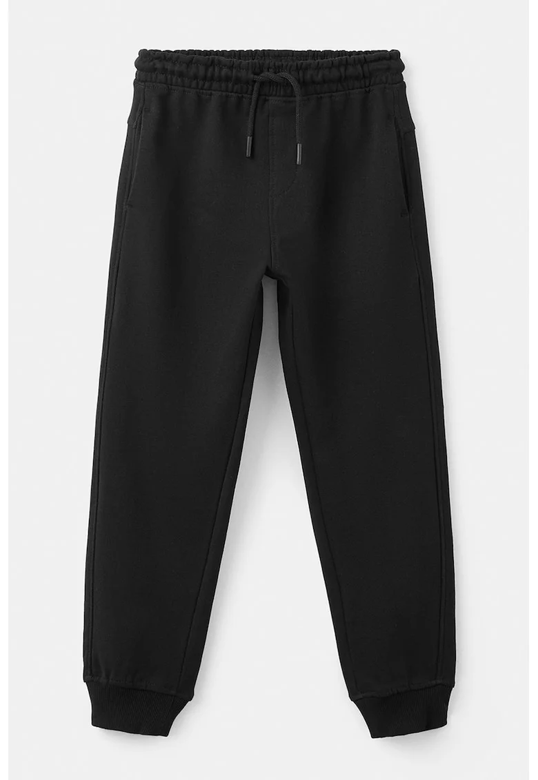 Pantaloni de trening din bumbac cu buzunare laterale, Negru