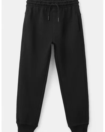 Pantaloni de trening din bumbac cu buzunare laterale, Negru