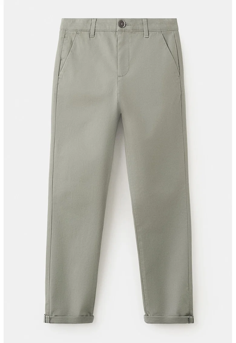 Pantaloni chino cu buzunare, Verde stins