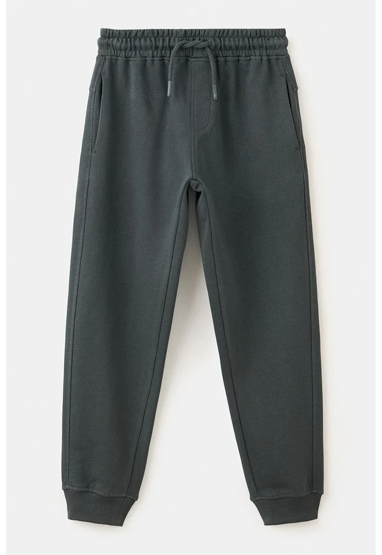 Pantaloni de trening din bumbac cu buzunare laterale, Verde smarald
