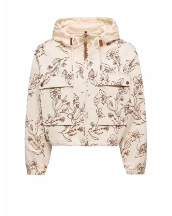 Geaca dama,  Nepeta Floral Print, Alb/Maro