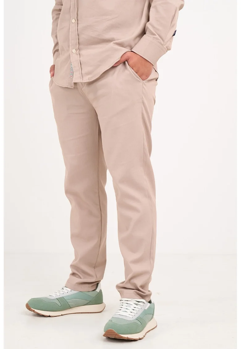 Pantaloni regular-fit cu model uni, Nude rose
