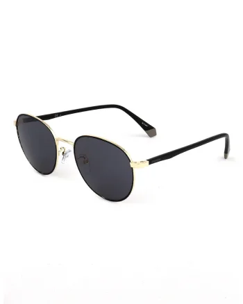 Ochelari de soare pantos unisex cu lentile polarizate, Negru/Auriu deschis