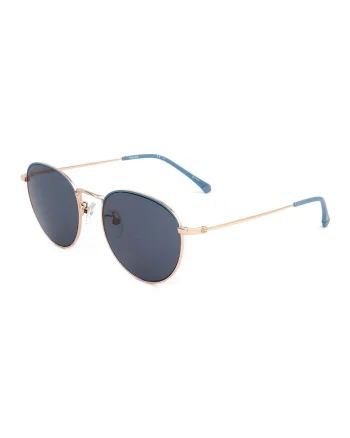 Ochelari de soare pantis cu lentile polarizate si model unisex, Albastru prafuit/Auriu deschis
