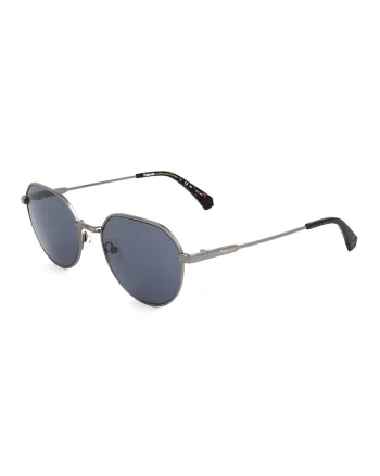 Ochelari de soare unisex cu lentile polarizate si rame metalice, Gri