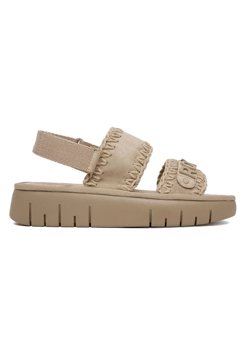 Sandale dama  bej, material textil, Bej