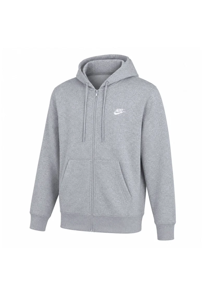 Hanorac regular fit cu fermoar si snur de ajustare, Gri