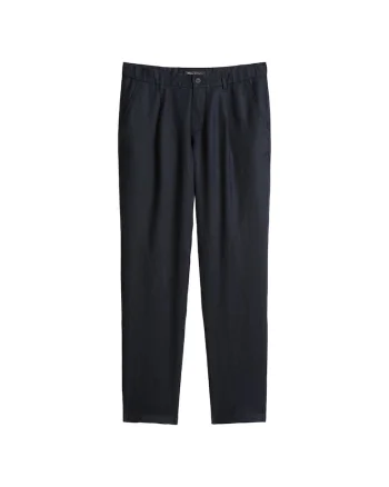 Pantaloni chino din in, Albastru inchis