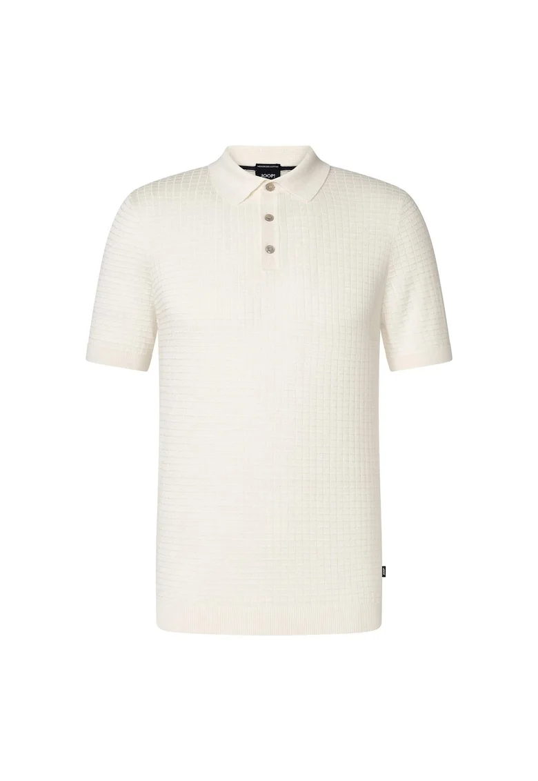 Tricou polo din bumbac cu aspect texturat, Bej deschis